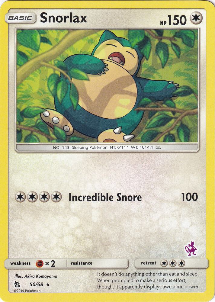 Snorlax - 50/68 (mewtwo Stamped)