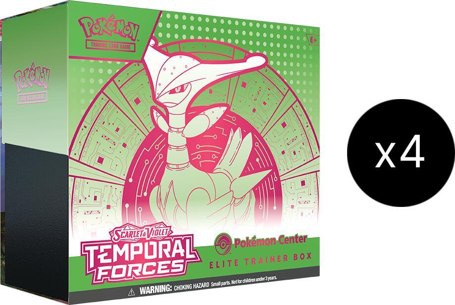 Temporal Forces Pokemon Center Elite Trainer Box Case (exclusive) [iron Leaves]