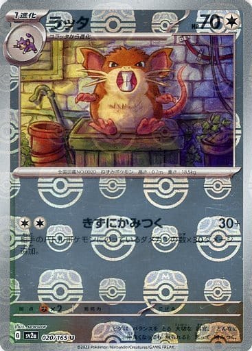 Raticate Masterball Holo SV2A 020/165 JPN
