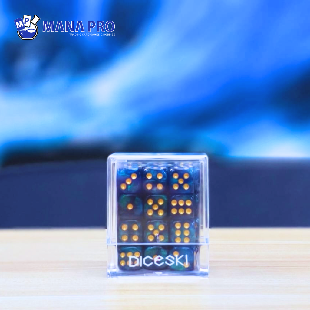 DICESKI Gemini 12mm D6 Blue & Green (36 Dice)