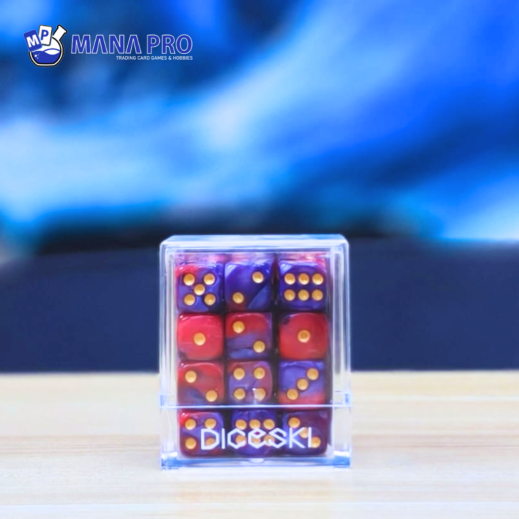 DICESKI Gemini 12mm D6 Red & Purple (36 Dice)