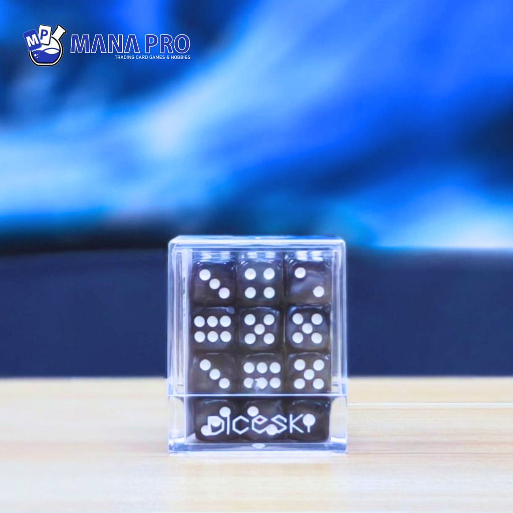 DICESKI Gemini 12mm D6 Silver & Grey (36 Dice)