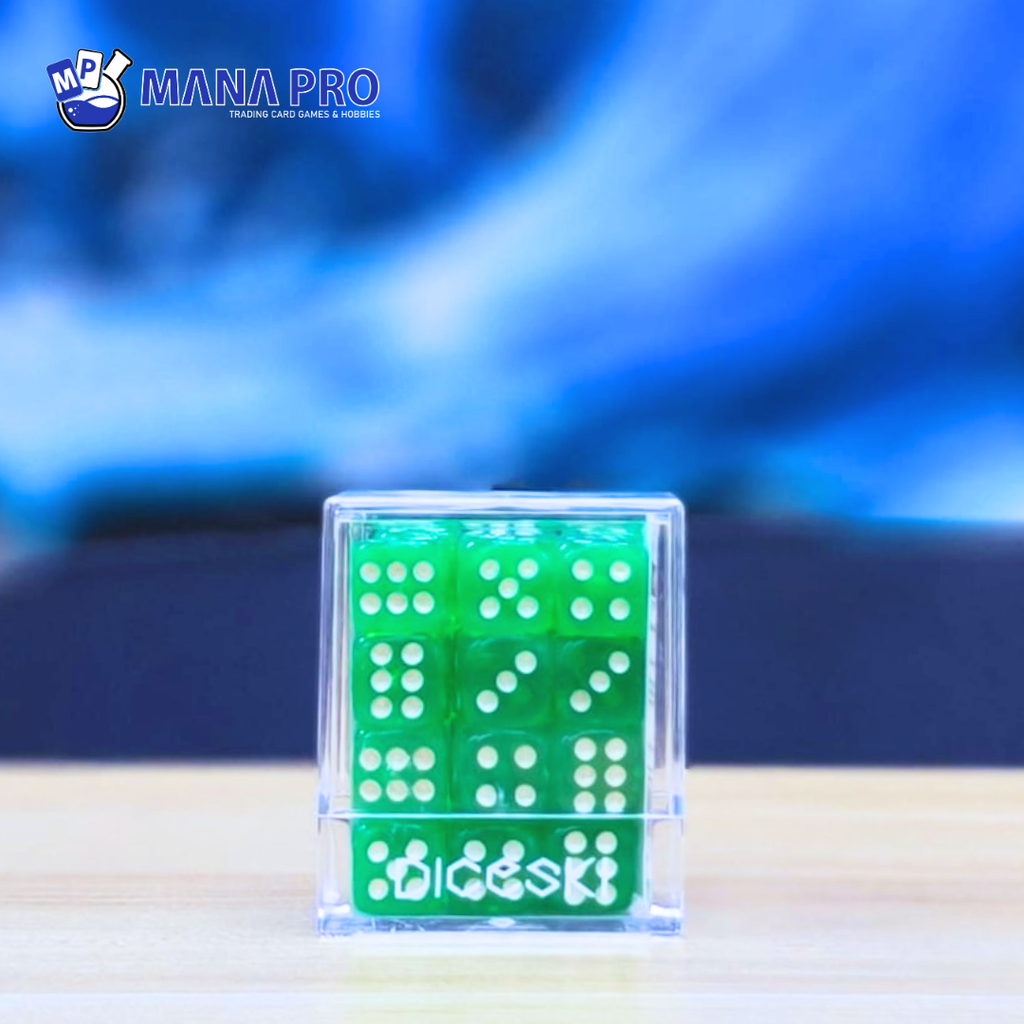 DICESKI Translucent 12mm D6 Green (36 Dice)