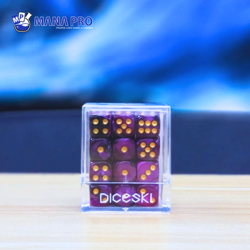 [DSI00021] DICESKI Gemini 12mm D6 Purple & Black (36 Dice)