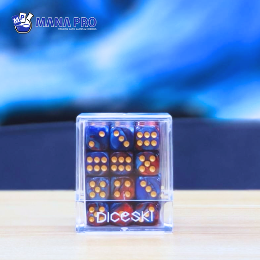 [DSI00020] DICESKI Gemini 12mm D6 Red & Blue (36 Dice)