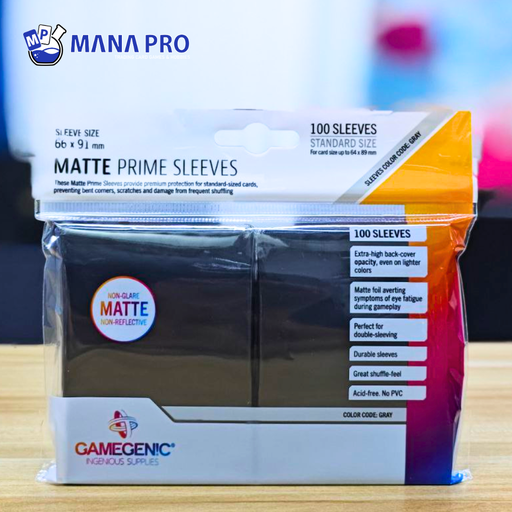 [GGS10030ML] Gamegenic Black Matte Prime Sleeves 100