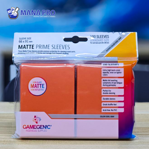 [GGS10035ML] Gamegenic Orange Matte Prime Sleeves 100